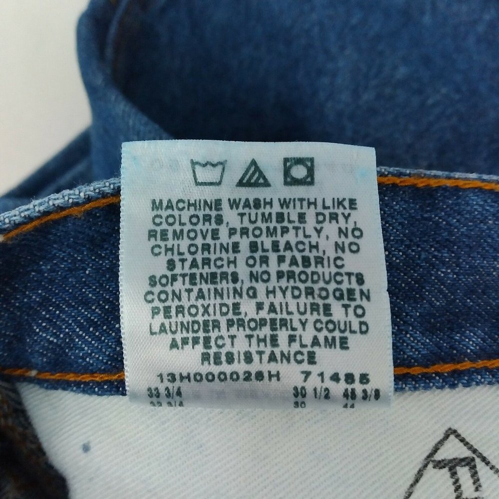 Wrangler FR Fire Resistant Riggs Workwear Carpenter Blue Cotton Jeans Size 32x30 - Picture 8 of 8